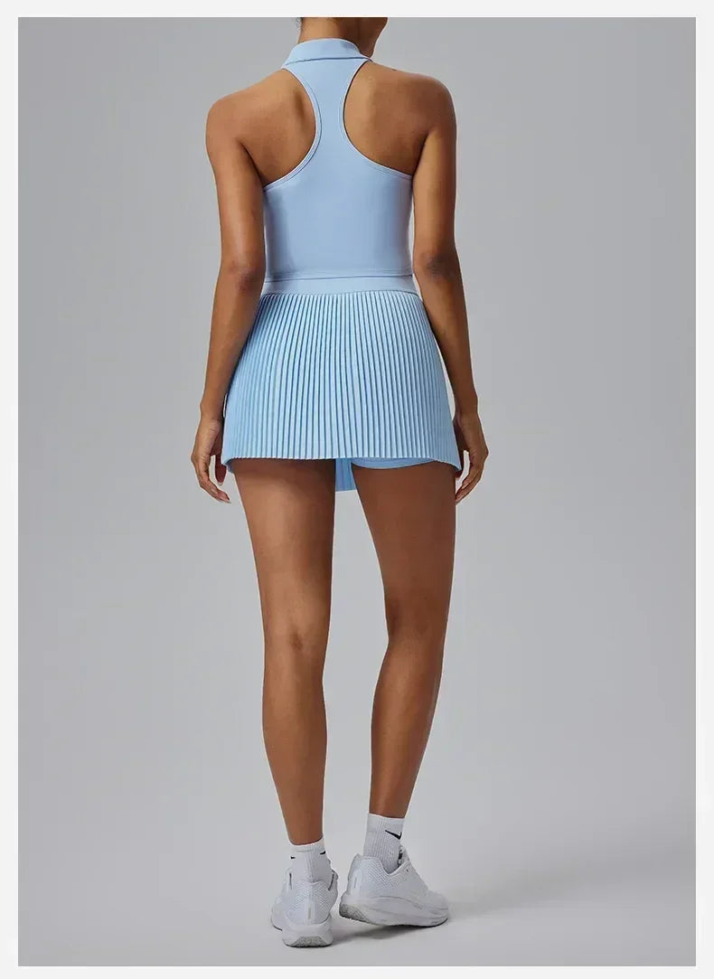 Falda deportiva Fitness Half-body Pleated Skirt Shorts